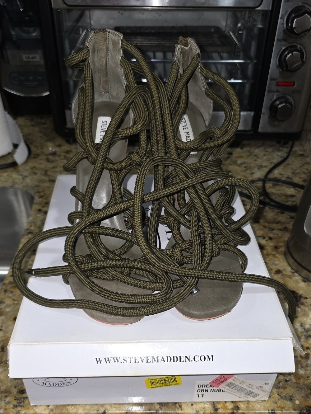 Steve Madden Olive Lace-Up Strappy High Heels